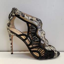Alexandre Birman Black Snakeskin Leather Cage Sandal Heels Shoes Size 39.5 B