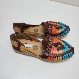 Leather Huarache Sandals with Rubber Sole. Comfortable Flats For Woman. Size 24 alternative image