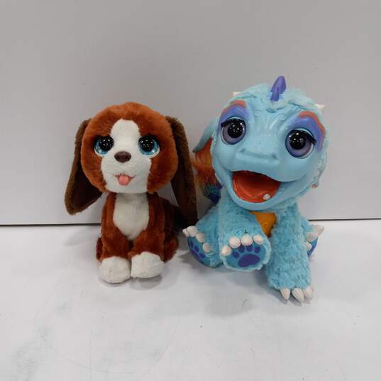2 Hasbro Fur Real Friends Torch My Blazzin' Dragon & Howlin' Howie Dog Interactive Toys image number 1