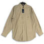 NWT Mens Beige Collared Long Sleeve Button-Up Shirt Size 16 34/35 image number 1