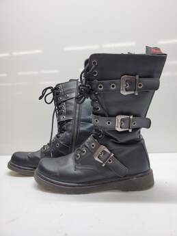 Demonia Black Mid Calf Combat Boots Mens Size 13 alternative image