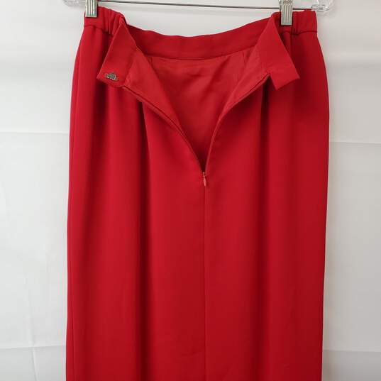 Vintage Junnie Leigh Evening Cocktail Red Blazer Jacket Skirt Set Women's 12 image number 8