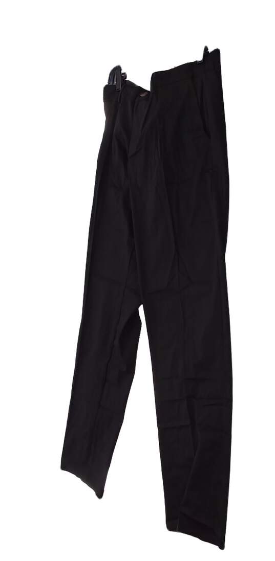 Bradley Allen Mens Black Flat Front Slash Pockets Straight Leg Dress Pants image number 2
