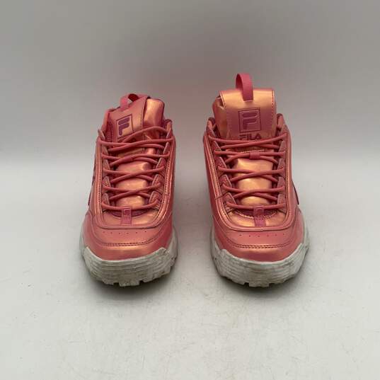 Fila Womens Disruptor 2 Pink Shine Lace-Up Low Top Sneakers Shoes Size 9 image number 3