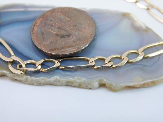 14K Yellow Gold Figaro Chain Bracelet 3.8g image number 4