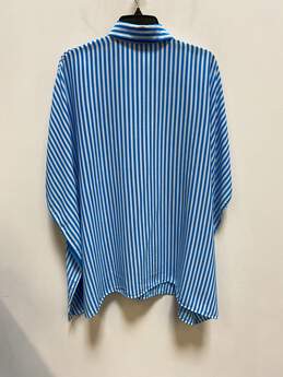 Tommy Bahama Women Blue Striped Collared Poncho S/P alternative image