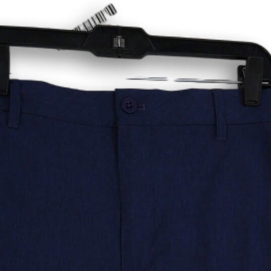NWT Mens Blue Flat Front Pockets Stretch Athletic Chino Shorts Size 36W image number 3