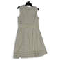 NWT Womens White Round Neck Sleeveless Back Zip Fit & Flare Dress Size 12 image number 2