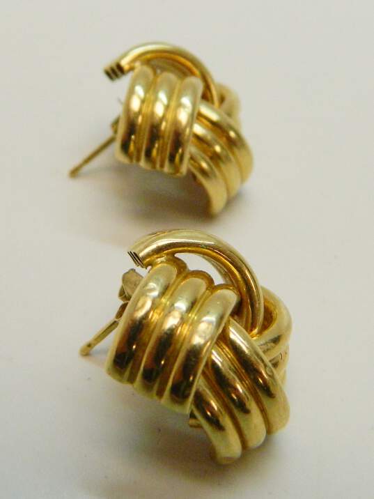 Elegant 14K Yellow Gold Love Knot Stud Earrings 3.7g image number 3