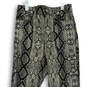 Womens Gray Black Snake Skin Print Flat Front Pockets Ankle Pants Size 2 image number 3