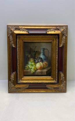 Original Fruit Still Life Oil on Board by Z. Macnab Signed. Framed