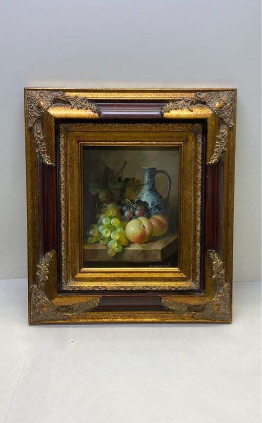 Original Fruit Still Life Oil on Board by Z. Macnab Signed. Framed image number 1