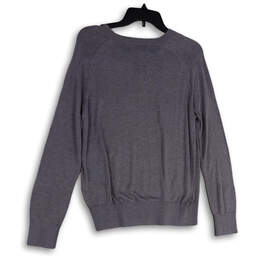 NWT Womens Gray Knitted Crew Neck Long Sleeve Pullover Sweater Size Medium alternative image
