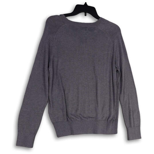 NWT Womens Gray Knitted Crew Neck Long Sleeve Pullover Sweater Size Medium image number 2