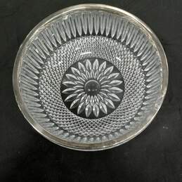 Silver Trim Clear Crystal Centerpiece Bowl alternative image