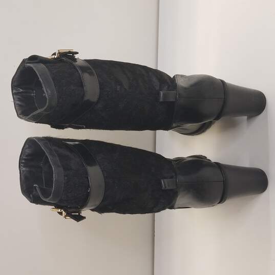 Schutz Faux Fur Boots Black 9 image number 6