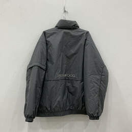Mens Black Gray Mock Neck Long Sleeve Full-Zip Bomber Jacket Coat Size XL alternative image