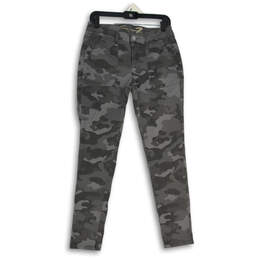 Womens Gray Camouflage Slash Pocket Skinny Leg Ankle Pants Size 4 alternative image