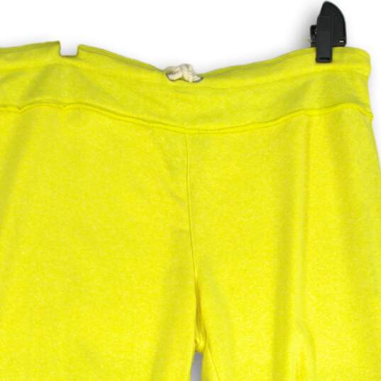 Calvin Klein Womens Yellow Drawstring Waist Cropped Capri Pants Size XL image number 3
