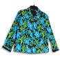 Womens Multicolor Floral Long Sleeve Spread Collare Full-Zip Jackets Size L image number 1