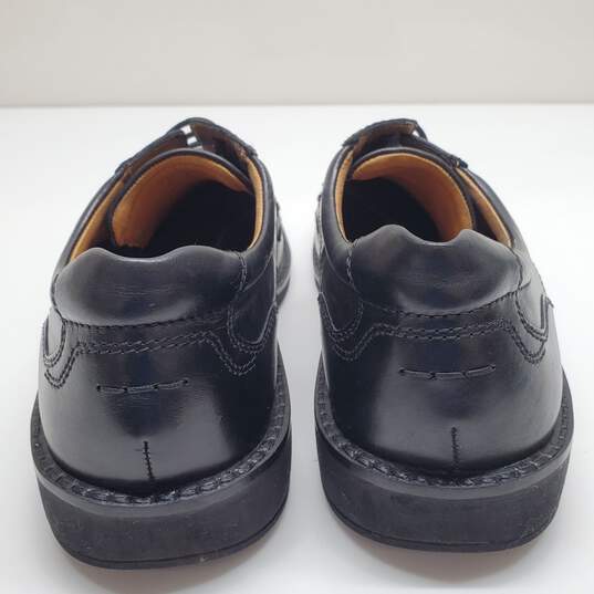 Ecco Black Leather Oxford Dress Lace up Flat Shoes Men’s Size 44 image number 6
