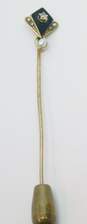 VNTG 10K Yellow Gold Diamond Accent & Seed Pearl Stick Pin Brooch 2.0g image number 4