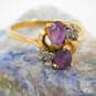 14K Yellow Gold Amethyst 0.16 CTTW Diamond Ring 2.9g image number 1