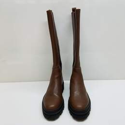Madewell Women's The Poppy Brown Leather Tall Lugsole Boots Size 7 alternative image
