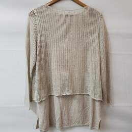Eileen Fisher Tan Pullover LS Mesh Top Shirt Women's XL alternative image