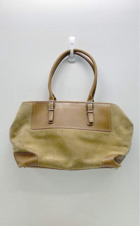 Vintage COACH D04S-5132 Tan Suede Leather Large Tote Bag image number 2