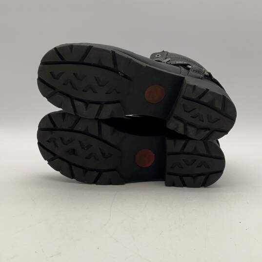 Mens Tegan D84424 Black Leather Ankle Motorcycle Biker Boots Size 8 M image number 4