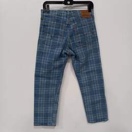 Women's Blue Plaid Levi's Premium Straight Jeans (Size 27W) alternative image