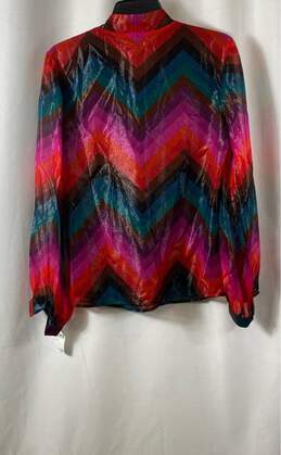 NWT Trina Turk Womens Multicolor Long Sleeve Tie Neck Blouse Top Size Small alternative image