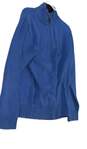 Womens Blue Long Sleeve Collared Zip Up Pullover Sweater Size M image number 2