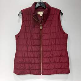 Michael Kors Women's Burgundy Insulated Quilted Vest Size L