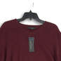 NWT Mens Maroon Knitted Long Sleeve V-Neck Pullover Sweater Size XL image number 3