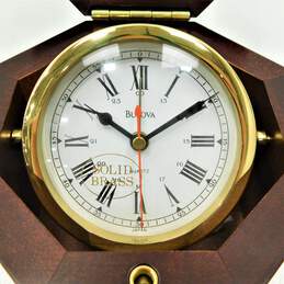 Bulova Quartermaster Maritime Clock B7910 Octagon Wooden Case alternative image