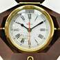 Bulova Quartermaster Maritime Clock B7910 Octagon Wooden Case image number 2