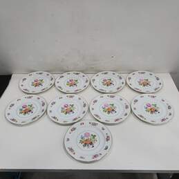 9 Piece Noritake White W/ Floral Print Plate Set alternative image