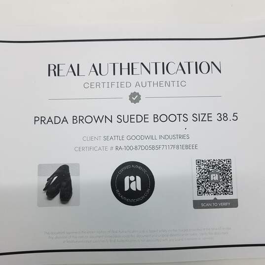 AUTHENTICATED WMNS PRADA SUEDE BOOTS EURO SIZE 38.5 image number 2