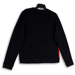 Womens Black Crew Neck Long Sleeve Pockets Pullover Sweatshirt Size Large alternative image
