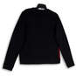 Womens Black Crew Neck Long Sleeve Pockets Pullover Sweatshirt Size Large image number 2