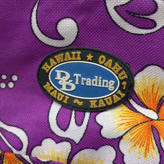 D&D Trading Purple Hawaiian Themed Rolling Backpack image number 2