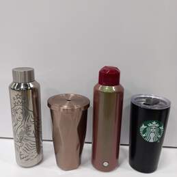 12pc Set of Assorted Metal Starbucks Tumblers alternative image