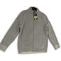 NWT Mens Gray Mock Neck Long Sleeve Pockets Full-Zip Cardigan Sweater Sz XL image number 1