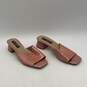 Womens Macaria Pink Leather Snake Embossed Slip On Mule Heels Size 8.5 image number 2