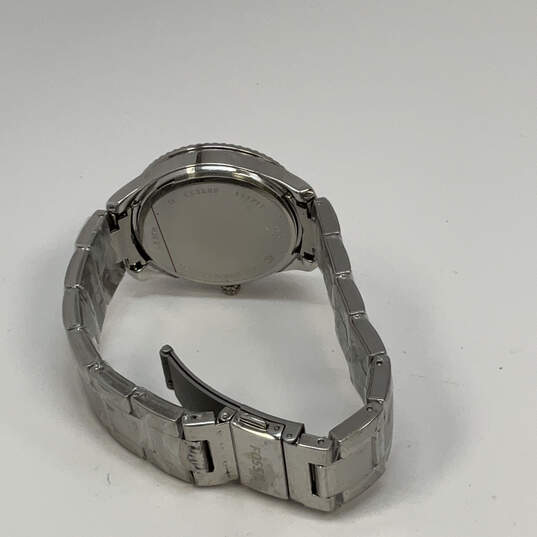 Designer Fossil Stella ES3588 Silver-Tone Rhinestone Analog Wristwatch image number 4