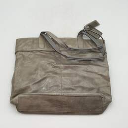 Coach Womens Green Leather Logo Charm Zipper Double Handle Tote Bag Purse alternative image