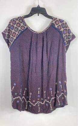 Free People Women Purple Embroidery Tunic Blouse XS alternative image