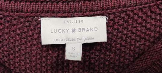 Men's Lucky Brand Burgundy Sweater Size S image number 3